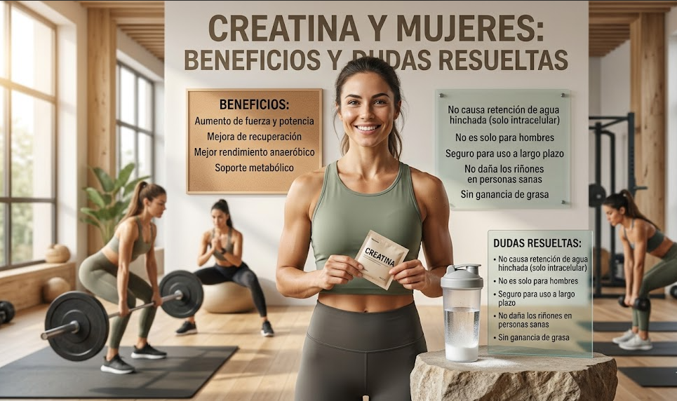 Creatina y mujeres: beneficios y dudas resueltas