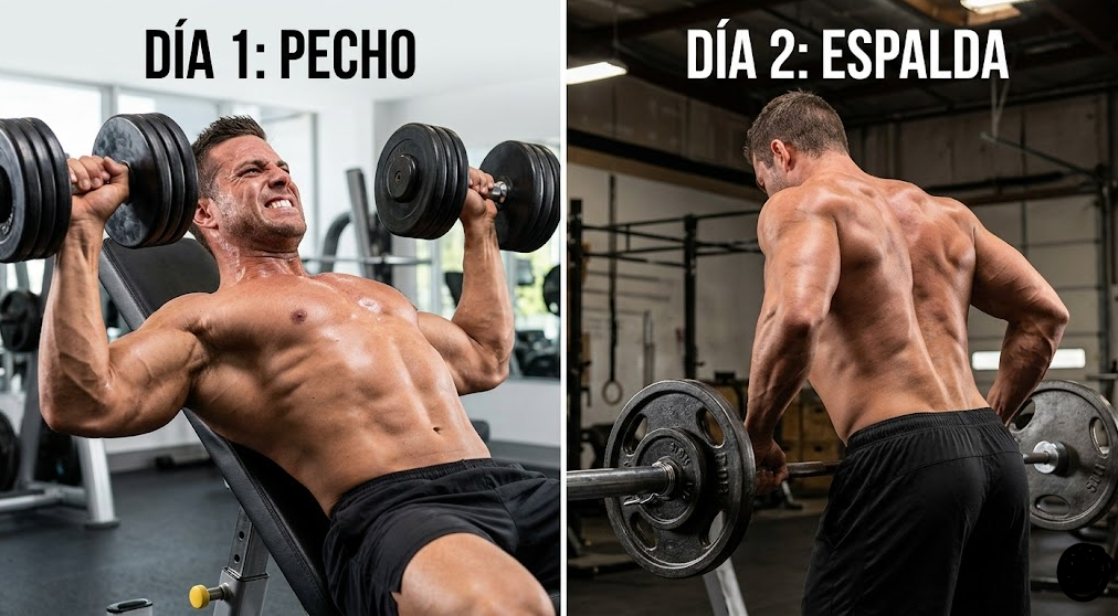 Rutina pecho y espalda 2 días para hombres
