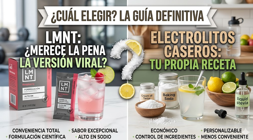 Electrolitos LMNT vs caseros: comparativa